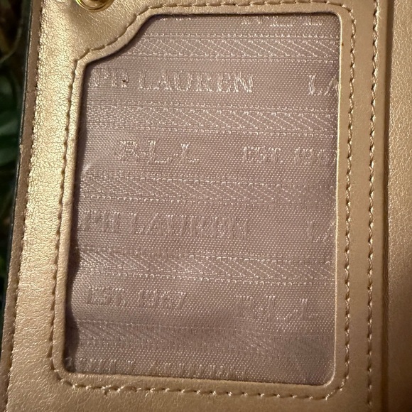 Lauren Ralph Lauren Vintage Black Leather With Gold Accents Women's Wallet - Picture 5 of 8